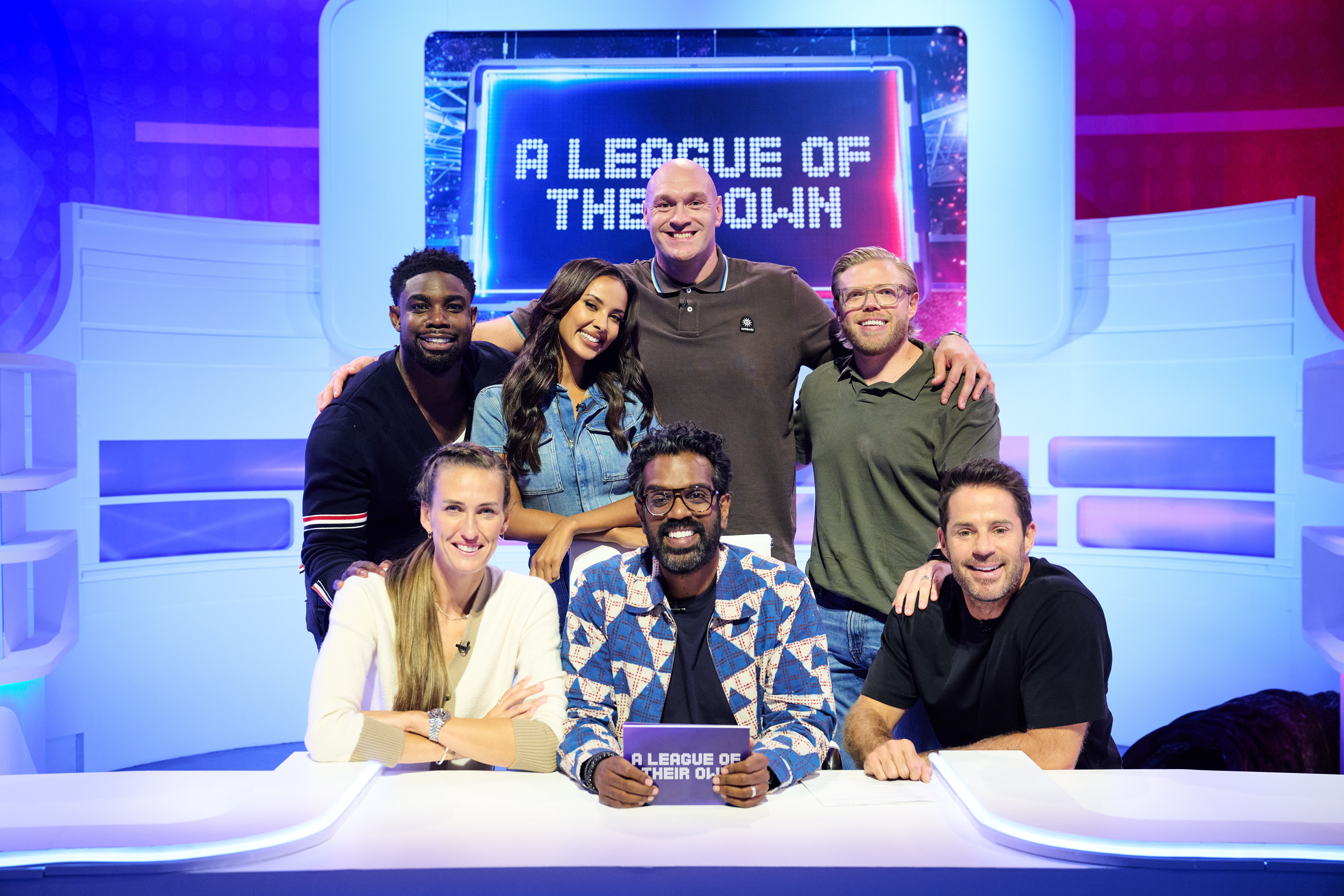 A League of Their Own S19E1 Tyson Fury, Maya Jama, Rob Beckett