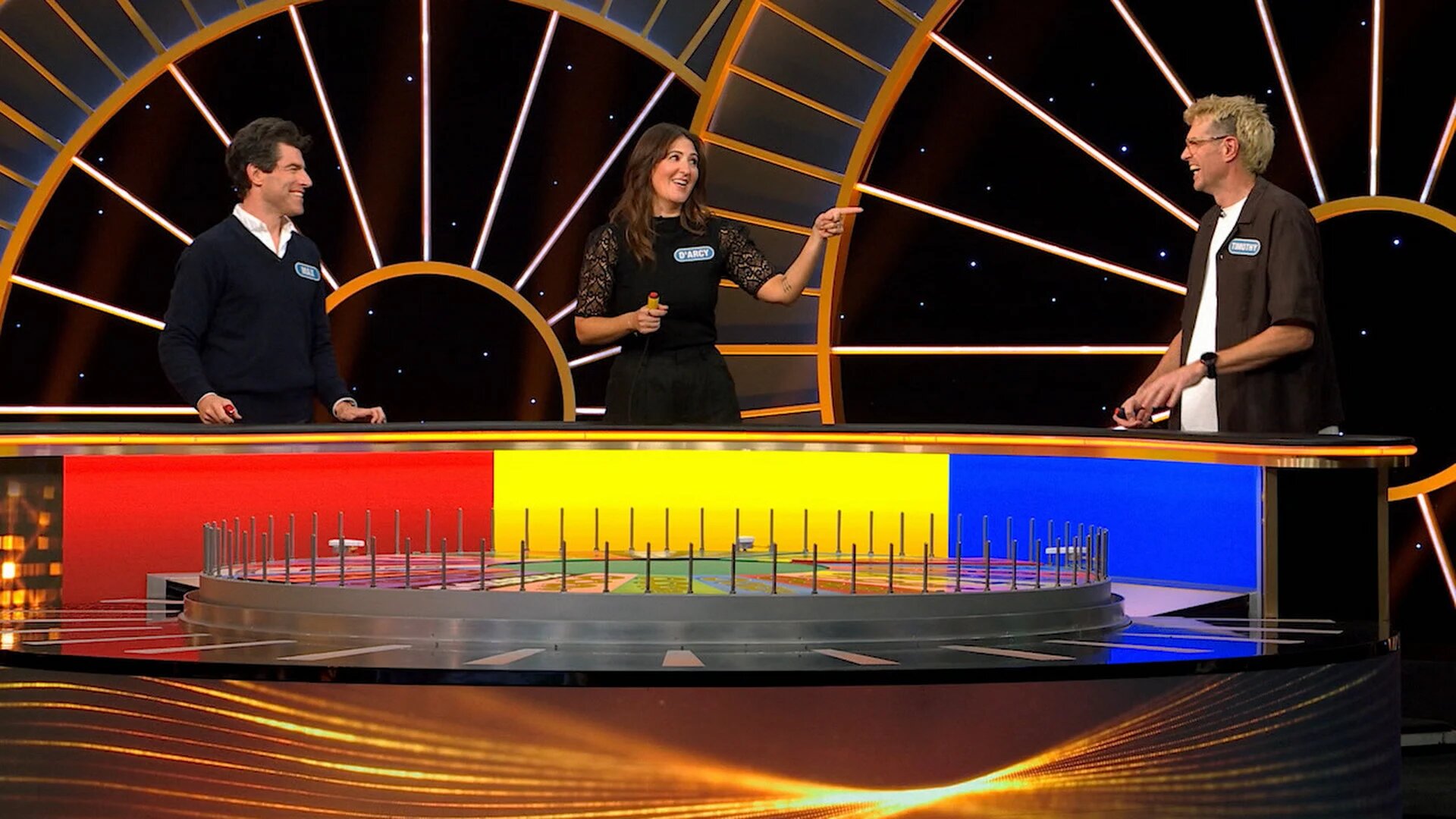 Celebrity Wheel of Fortune S6E9 Max Greenfield, D'Arcy Carden and Timothy Simons