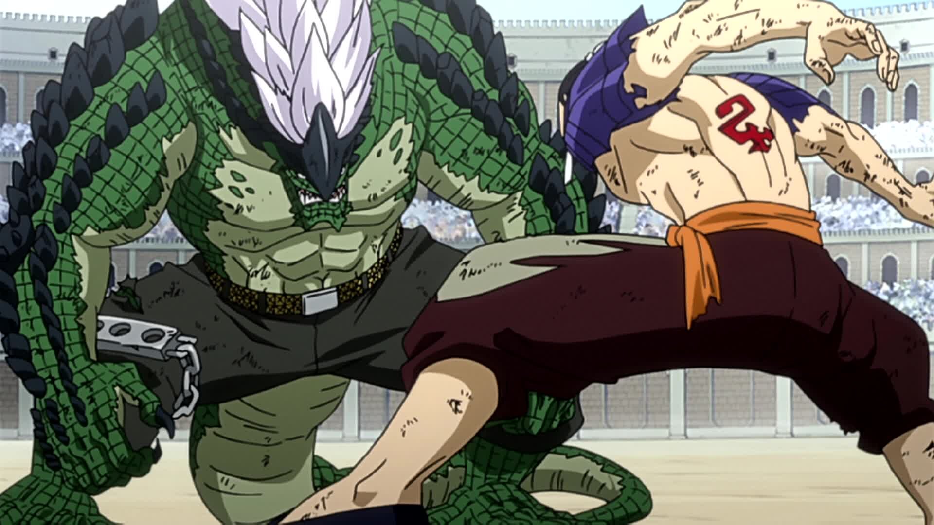 Fairy Tail S4E12 Elfman vs. Bacchus