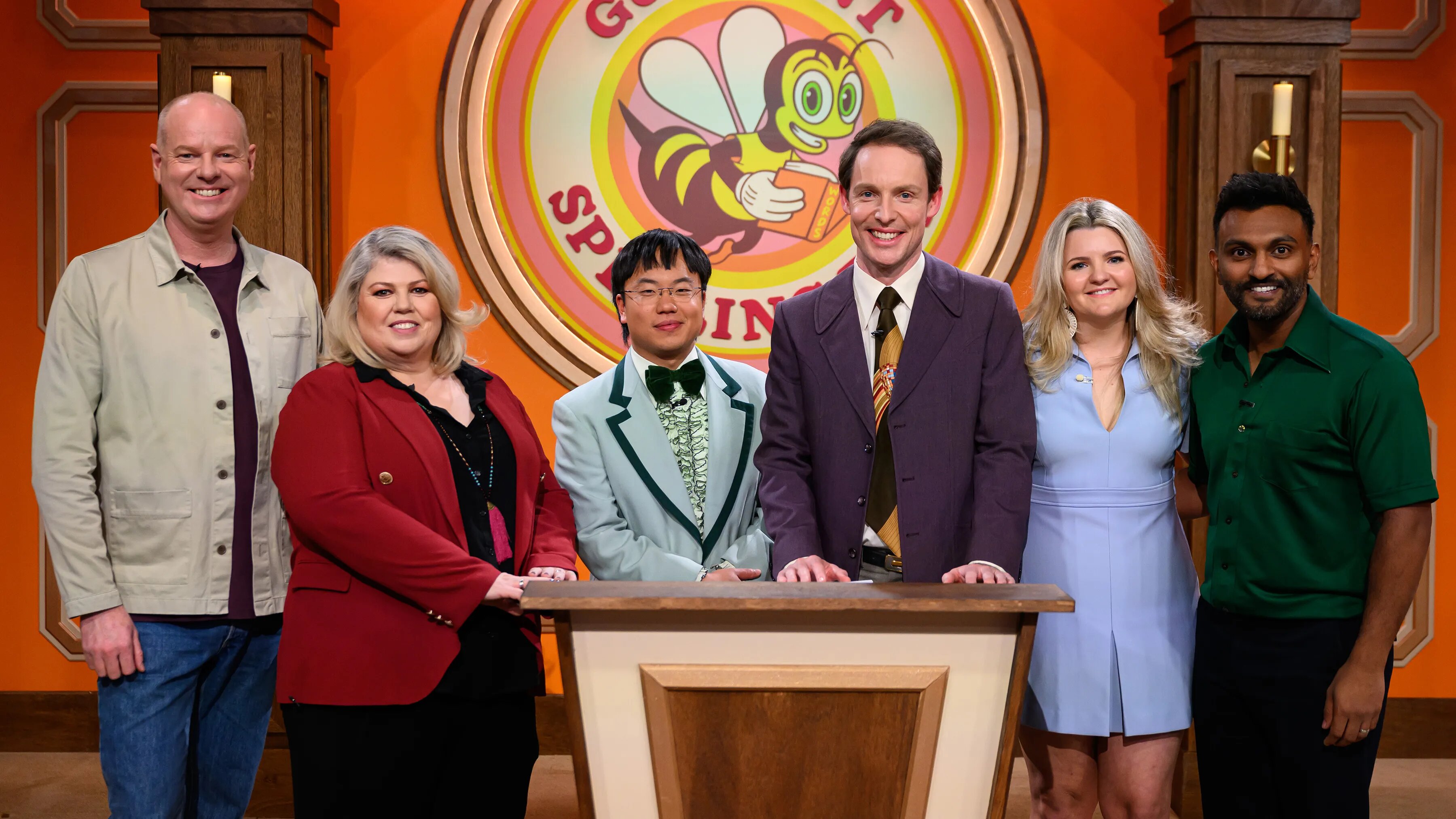 Guy Montgomery's Guy Mont-Spelling Bee S1E1 Urzila Carlson, Nazeem Hussain, Danielle Walker, Tom Gleeson