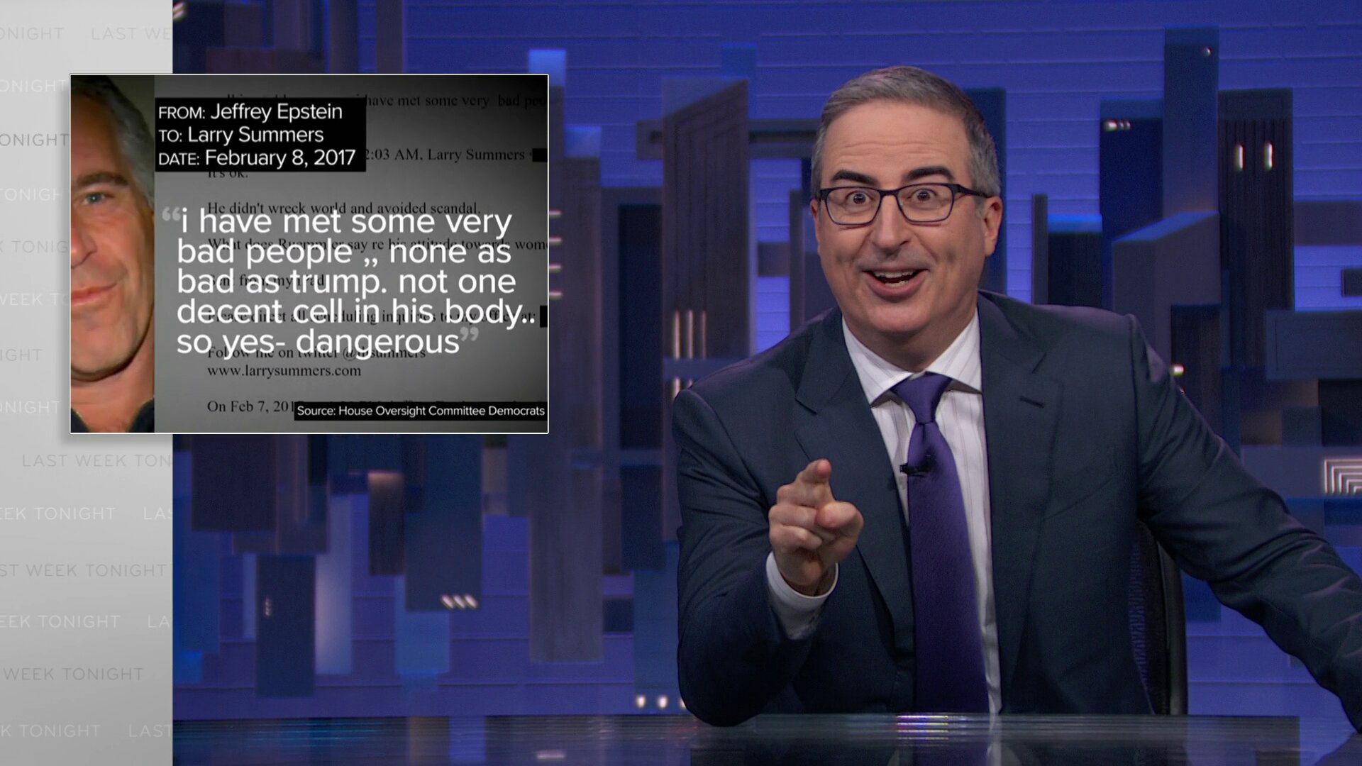 Last Week Tonight with John Oliver S12E30 Trump, Epstein's Emails & Public Media